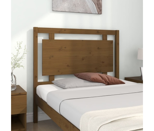 Cabecero de cama madera maciza pino marrón miel 105,5x4x100 cm