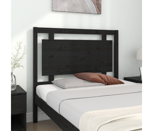 Cabecero de cama madera maciza de pino negro 105,5x4x100 cm