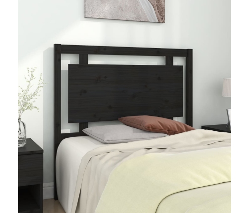 Cabecero de cama madera maciza de pino negro 105,5x4x100 cm