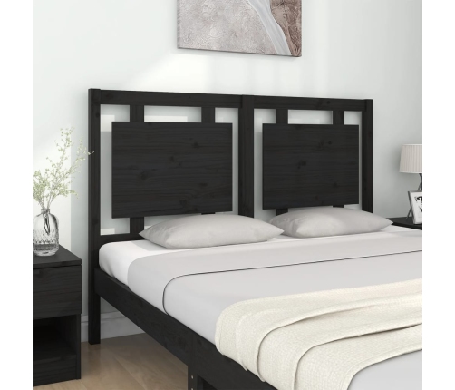 Cabecero de cama madera maciza de pino negro 140,5x4x100 cm