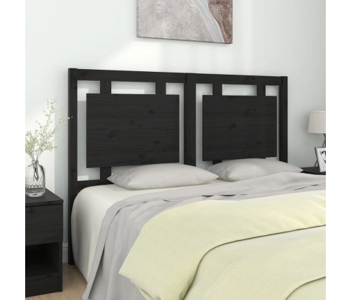 Cabecero de cama madera maciza de pino negro 140,5x4x100 cm