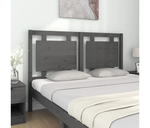 Cabecero de cama madera maciza de pino gris 145,5x4x100 cm