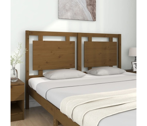 Cabecero de cama madera maciza pino marrón miel 155,5x4x100 cm