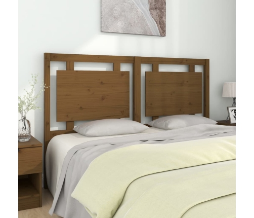 Cabecero de cama madera maciza pino marrón miel 155,5x4x100 cm