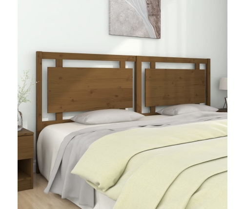 Cabecero de cama madera maciza de pino marrón miel 205x4x100 cm