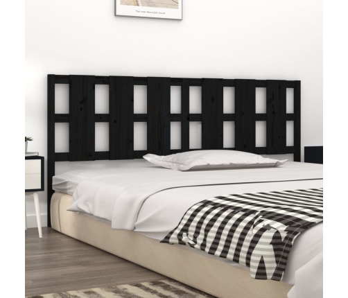 Cabecero de cama madera maciza de pino negro 205,5x4x100 cm