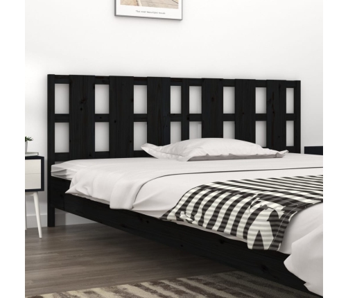 Cabecero de cama madera maciza de pino negro 205,5x4x100 cm