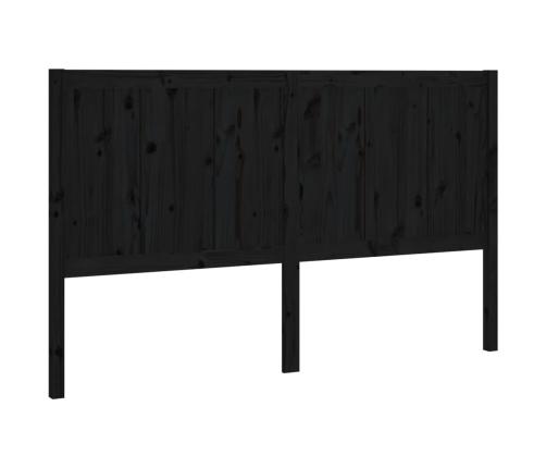 Cabecero de cama madera maciza de pino negro 125,5x4x100 cm