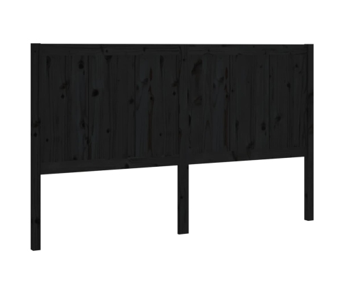 Cabecero de cama madera maciza de pino negro 145,5x4x100 cm