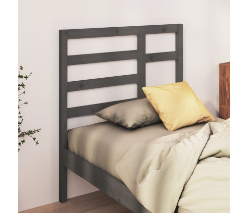 Cabecero de cama madera maciza de pino gris 81x4x104 cm