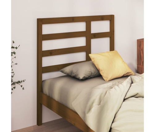 Cabecero de cama madera maciza de pino marrón miel 81x4x104 cm