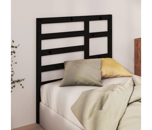 Cabecero de cama madera maciza de pino negro 81x4x104 cm