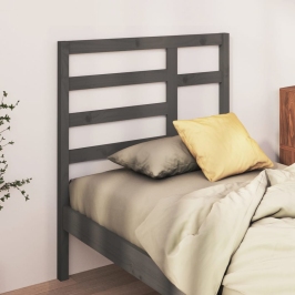 Cabecero de cama madera maciza de pino gris 106x4x104 cm