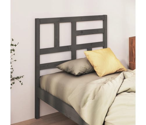 Cabecero de cama madera maciza de pino gris 81x4x104 cm