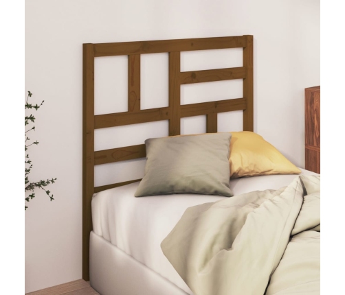 Cabecero de cama madera maciza de pino marrón miel 81x4x104 cm