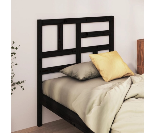 Cabecero de cama madera maciza de pino negro 81x4x104 cm