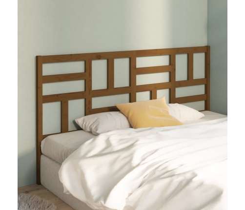 Cabecero de cama madera maciza de pino marrón miel 206x4x104 cm