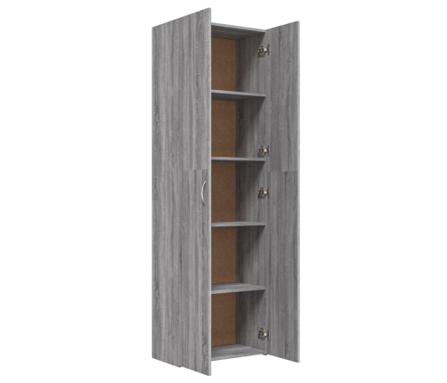 Armario de oficina madera contrachapada sonoma gris 60x32x190cm