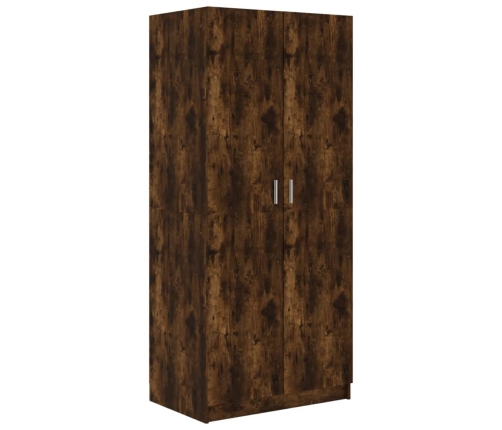 Armario madera contrachapada color roble ahumado 80x52x180 cm