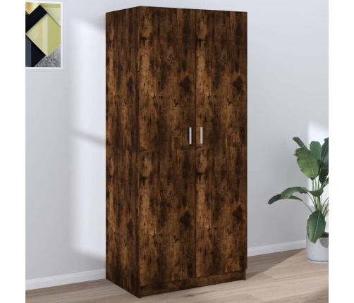 Armario madera contrachapada color roble ahumado 80x52x180 cm