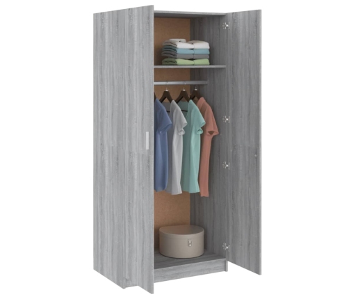 Armario madera contrachapada gris Sonoma 80x52x180 cm