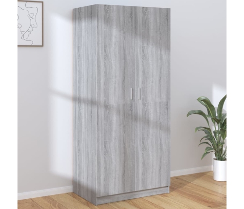 Armario madera contrachapada gris Sonoma 80x52x180 cm