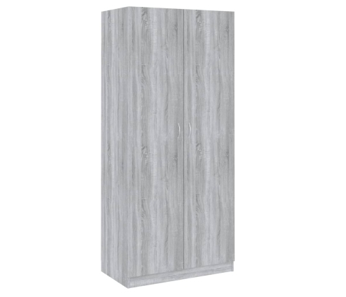 Armario madera contrachapada gris Sonoma 90x52x200 cm