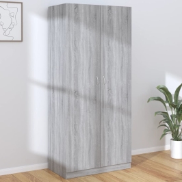 Armario madera contrachapada gris Sonoma 90x52x200 cm