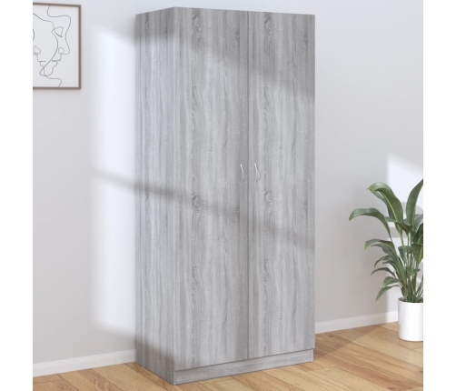 Armario madera contrachapada gris Sonoma 90x52x200 cm