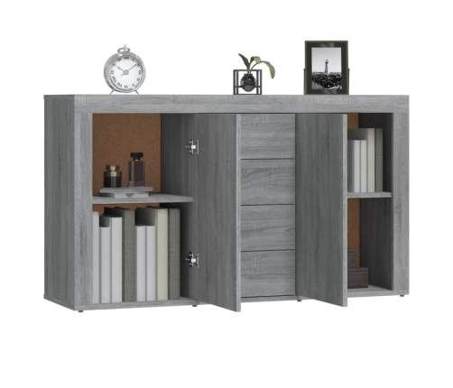 Aparador de madera contrachapada gris Sonoma 120x36x69 cm