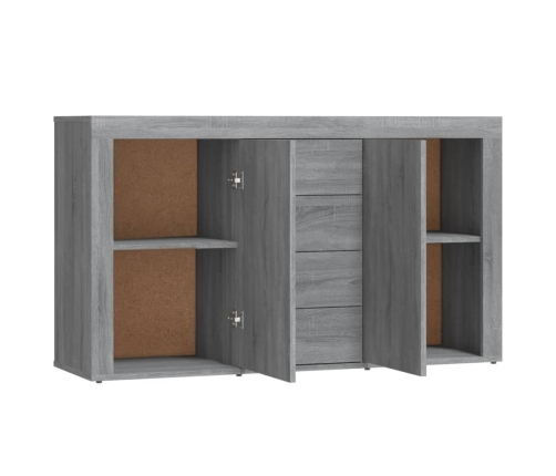 Aparador de madera contrachapada gris Sonoma 120x36x69 cm