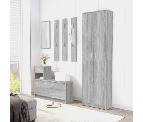 Armario de pasillo madera contrachapada gris Sonoma 55x25x189cm