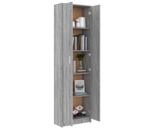 Armario de pasillo madera contrachapada gris Sonoma 55x25x189cm