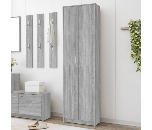 Armario de pasillo madera contrachapada gris Sonoma 55x25x189cm