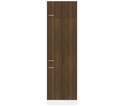 Armario para frigorífico madera marrón roble 60x57x207 cm