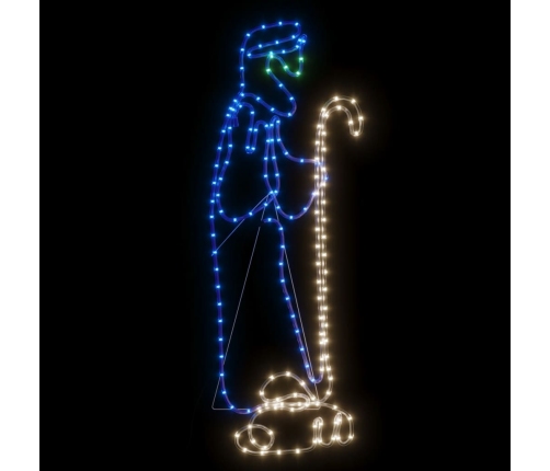 Figuras de Navidad de pastor y cordero con 168 LED 102,5x35 cm