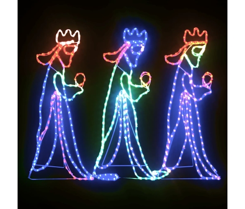 Figura de Navidad de los Reyes Magos con 504 LED 99,5x45,5 cm