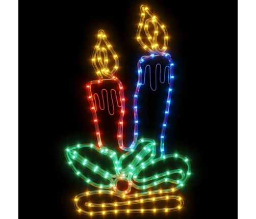 Figura de velas de Navidad con 144 LED 70x42 cm