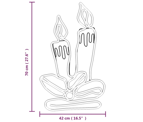 Figura de velas de Navidad con 144 LED 70x42 cm