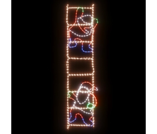 Figura plegable de Papá Noel en escalera con 552 LEDs 50x200 cm