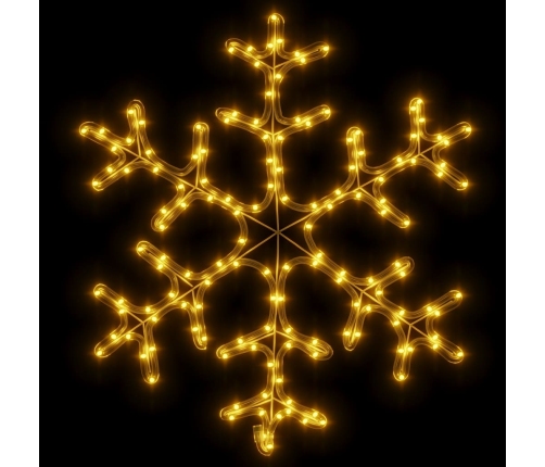 Figura de Navidad copo de nieve 144 LEDs blanco cálido 59x59 cm