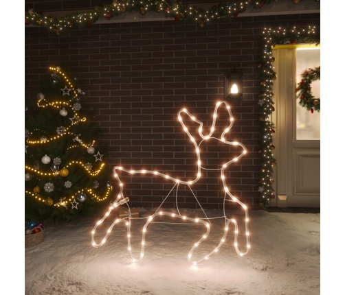 Figura de reno de Navidad con 72 LED blanco cálido 57x55x4,5 cm