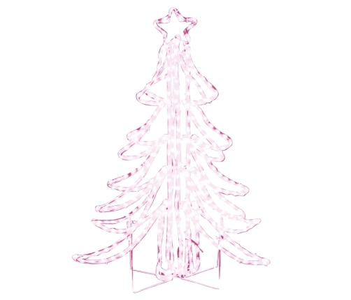 Figura árbol Navidad plegable 3 pzas blanco cálido 87x87x93 cm