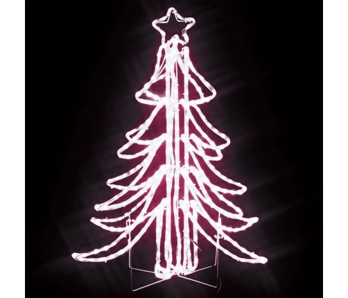 Figura árbol Navidad plegable 3 pzas blanco cálido 87x87x93 cm