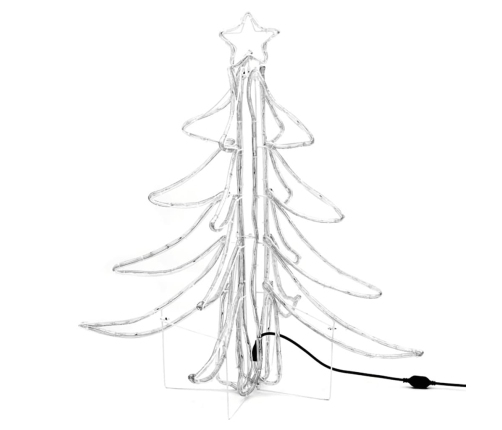 Figura árbol Navidad plegable 3 pzas blanco cálido 87x87x93 cm