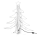 Figura árbol Navidad plegable 3 pzas blanco cálido 87x87x93 cm