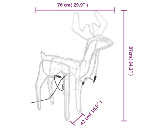Figuras renos Navidad con cabezas móviles 3 uds 76x42x87 cm