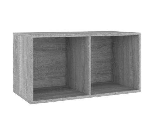 Caja para discos de vinilo madera contrachapada gris 71x34x36cm