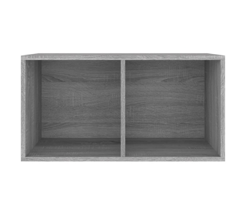 Caja para discos de vinilo madera contrachapada gris 71x34x36cm