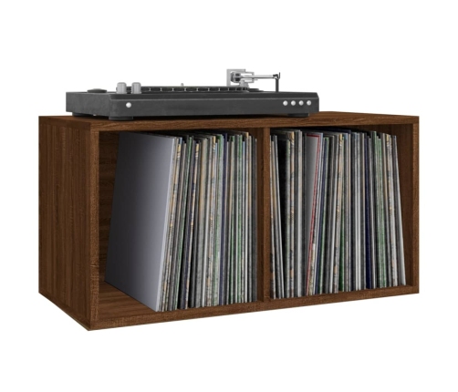 Caja para discos de vinilo contrachapado marrón 71x34x36 cm